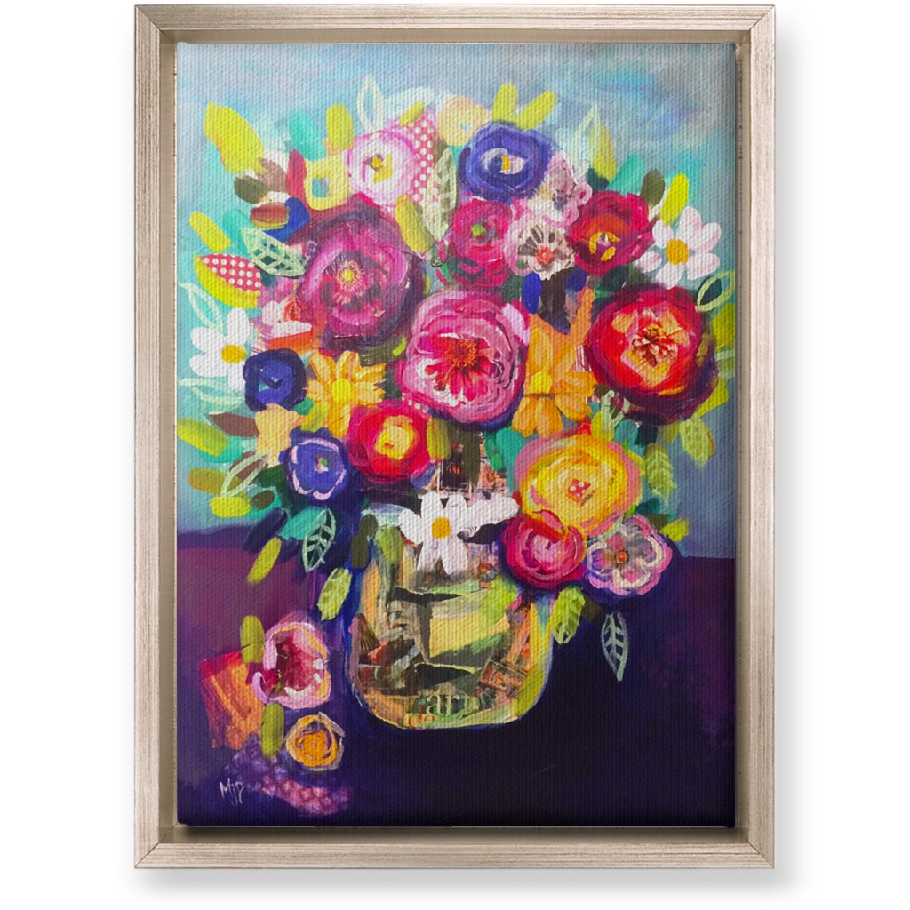 Acrylic Summer Floral Bouquet - Vibrant Wall Art, Metallic, Single piece, Canvas, 10x14, Multicolor
