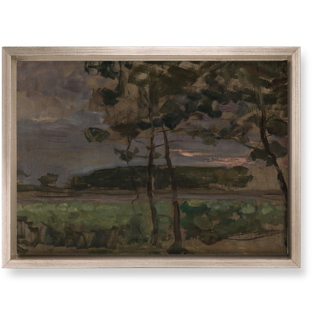 Meadow Edge Wall Art, Metallic, Single piece, Canvas, 10x14, Green, Classic Green