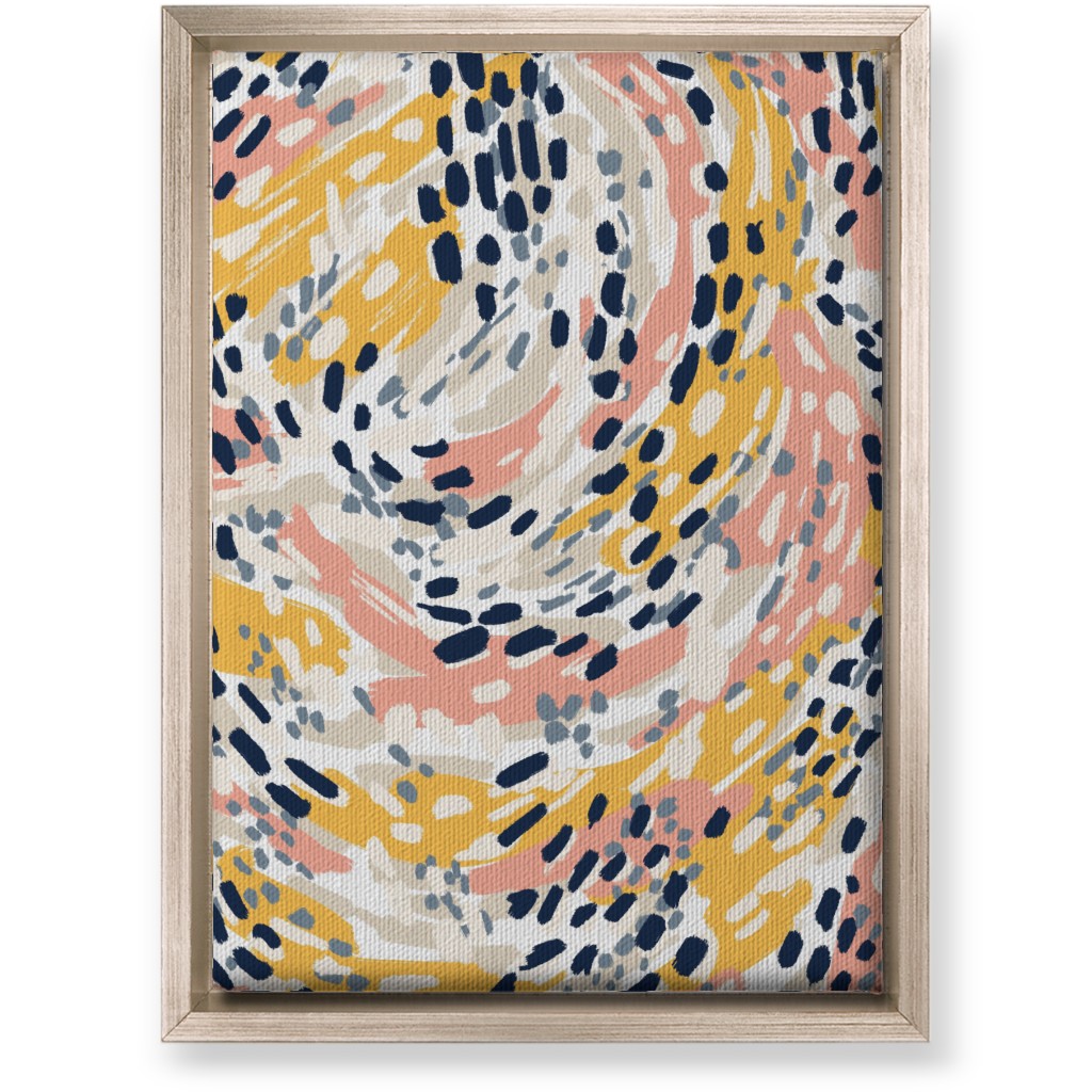 Abstract Painterly Swirls, Dots and Brushstrokes - Multi Wall Art, Metallic, Single piece, Canvas, 10x14, Multicolor