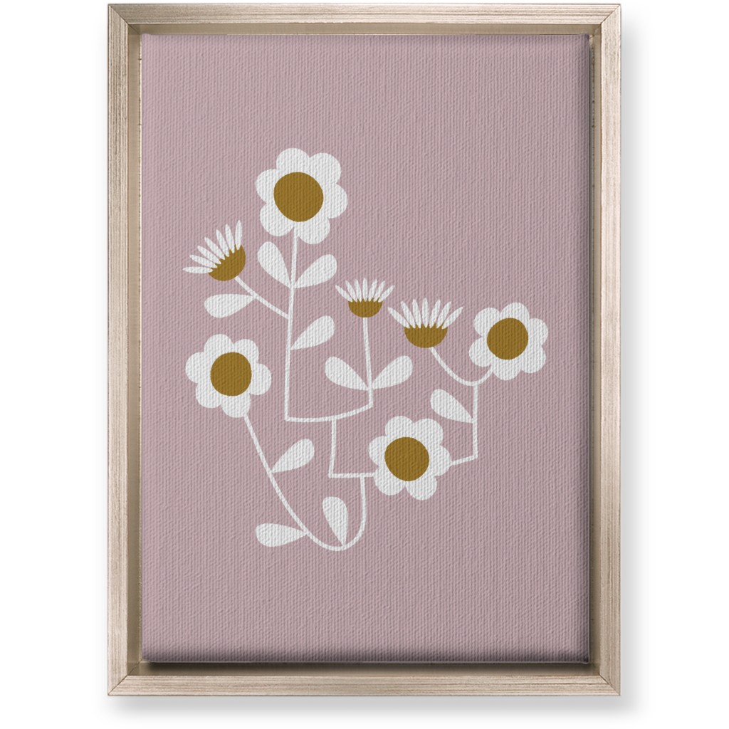 Mod Hanging Floral Wall Art, Metallic, Single piece, Canvas, 10x14, Pink