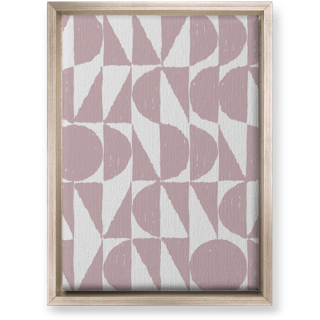 Mod Shapes Wall Art, Metallic, Single piece, Canvas, 10x14, Pink, White