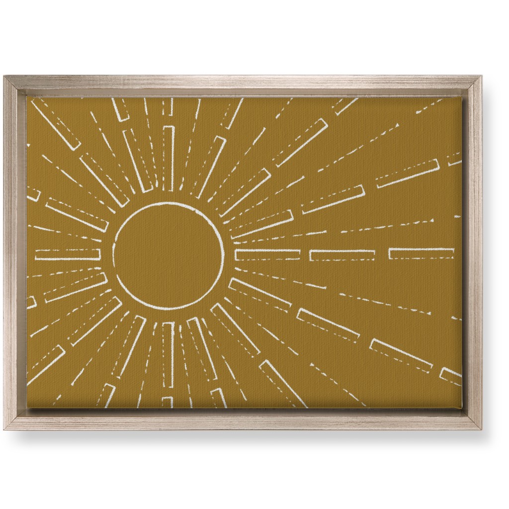 Midcentury Sunburst Wall Art, Metallic, Single piece, Canvas, 10x14, Yellow