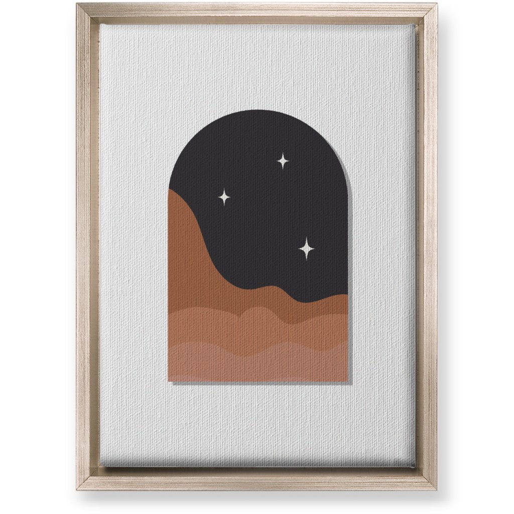 Abstract Landscapes in Windows Night Wall Art, Metallic, Single piece, Canvas, 10x14, Multicolor