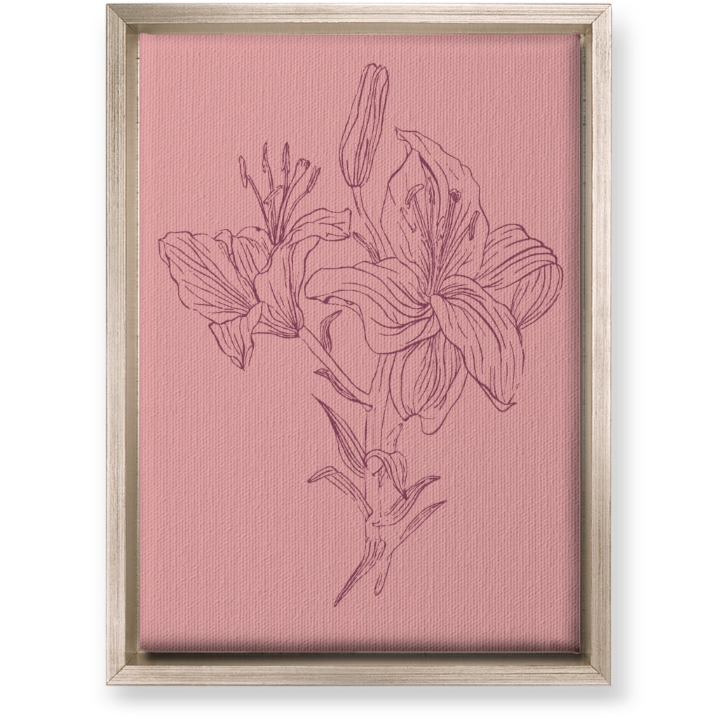 Lily - Pink Wall Art, Metallic, Single piece, Canvas, 10x14, Pink