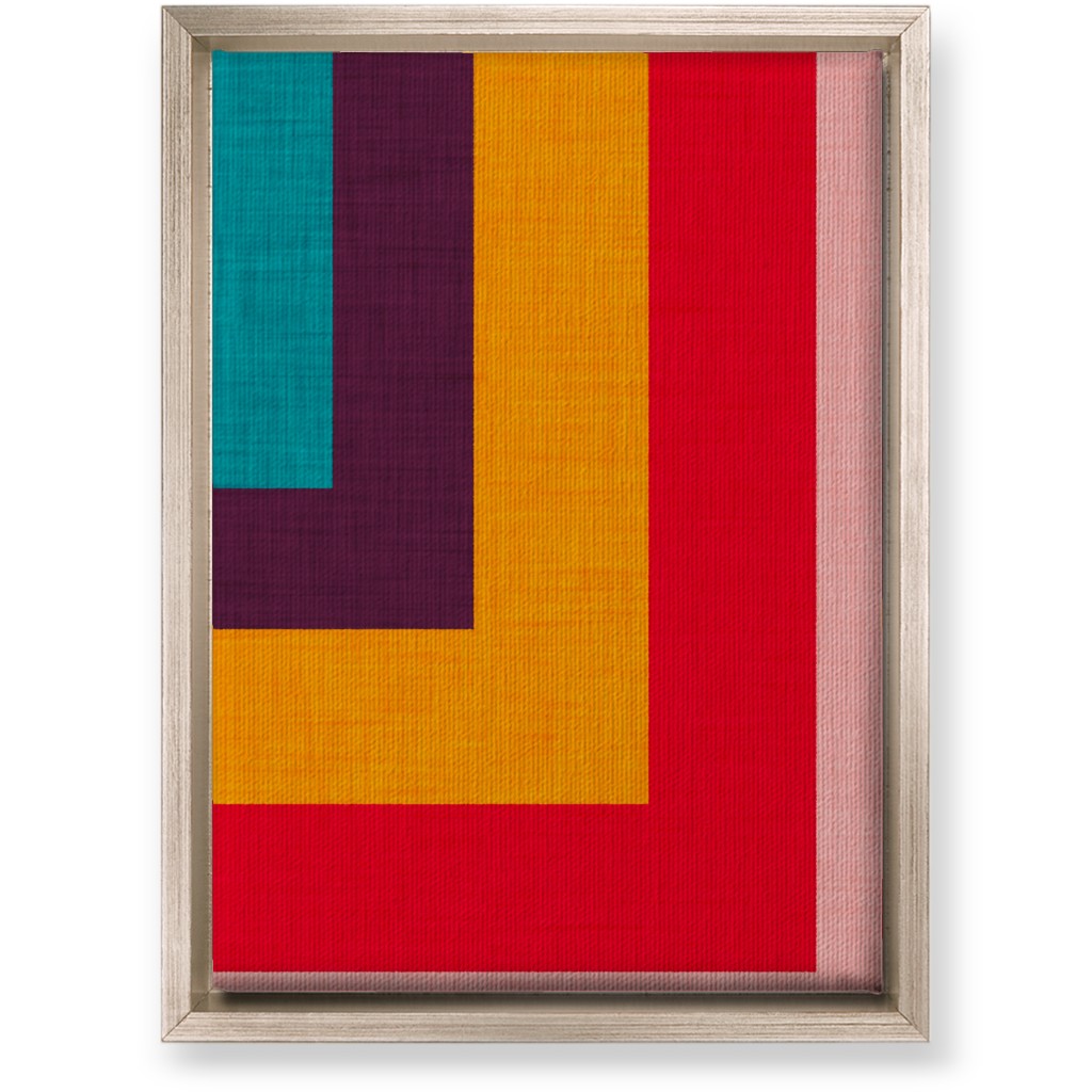 Abstract Mod Cube Wall Art, Metallic, Single piece, Canvas, 10x14, Multicolor