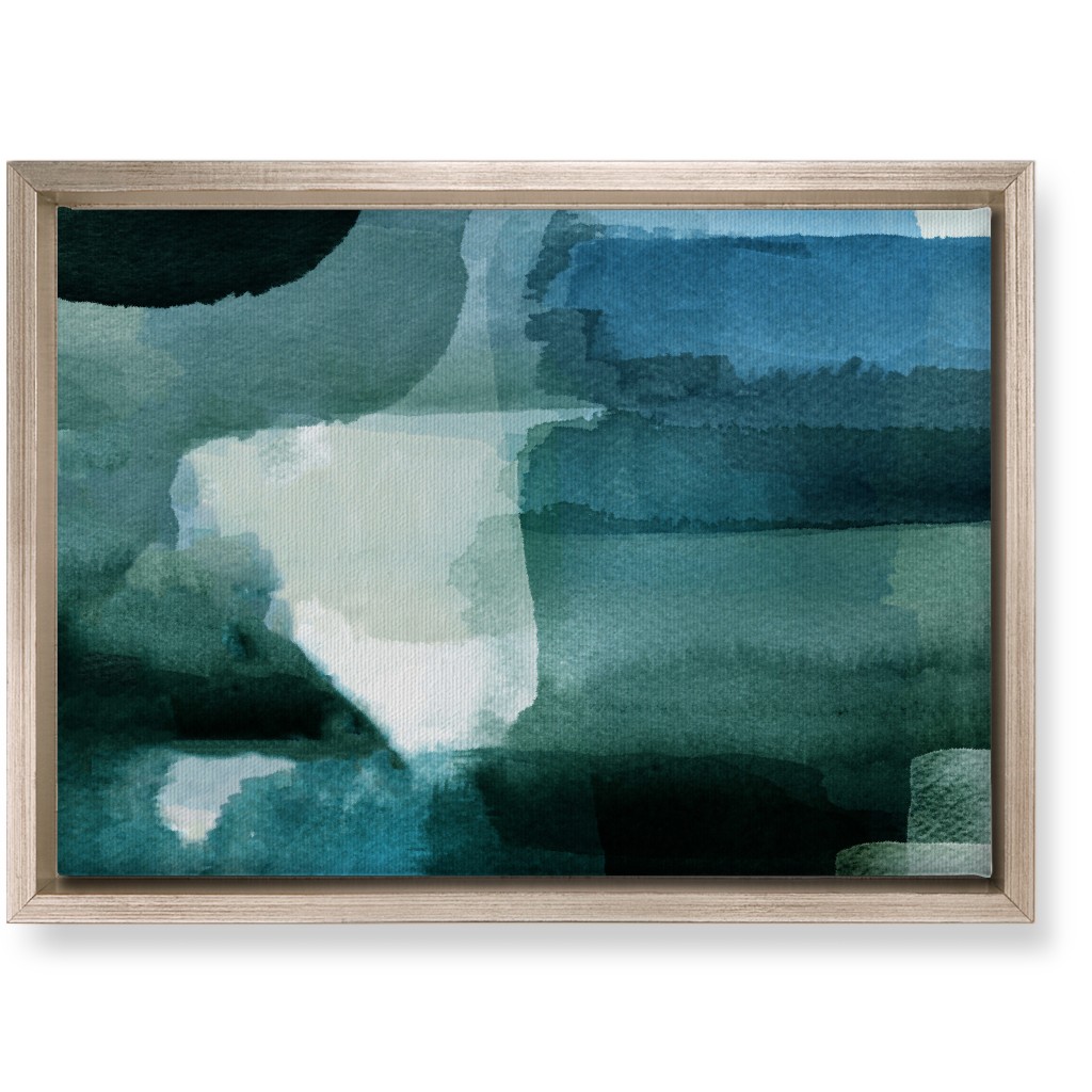 Abyss - Green and Blue Wall Art, Metallic, Single piece, Canvas, 10x14, Green