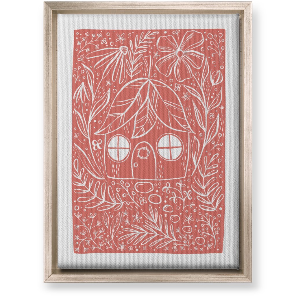 Fairy House - Pink Wall Art, Metallic, Single piece, Canvas, 10x14, Pink, Bright Pink