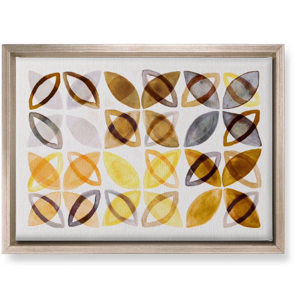Washed Watercolor Shapes Wall Art, Metallic, Single piece, Canvas, 10x14, Yellow, Dandelion