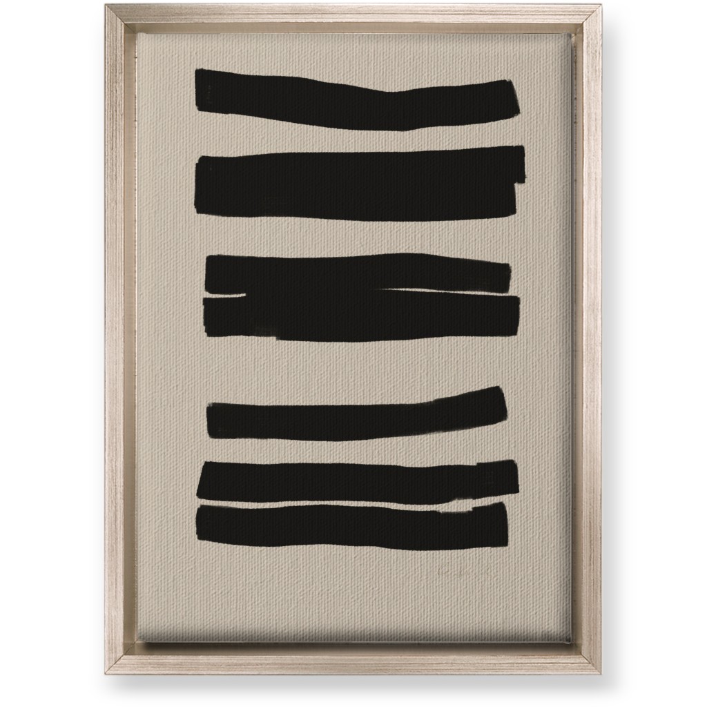 Abstract Bold Stripes I Wall Art, Metallic, Single piece, Canvas, 10x14, Black