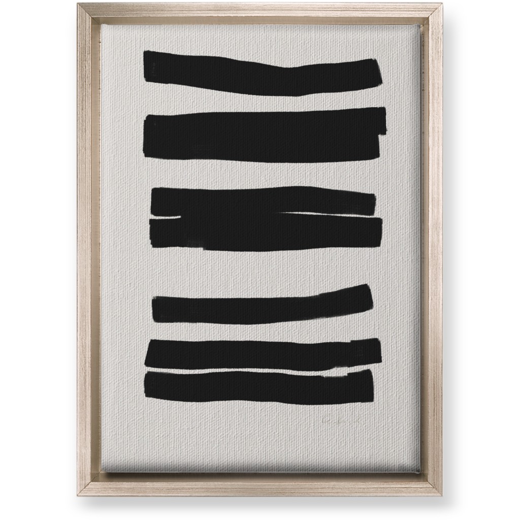 Abstract Bold Stripes I Wall Art, Metallic, Single piece, Canvas, 10x14, Black, Antique White