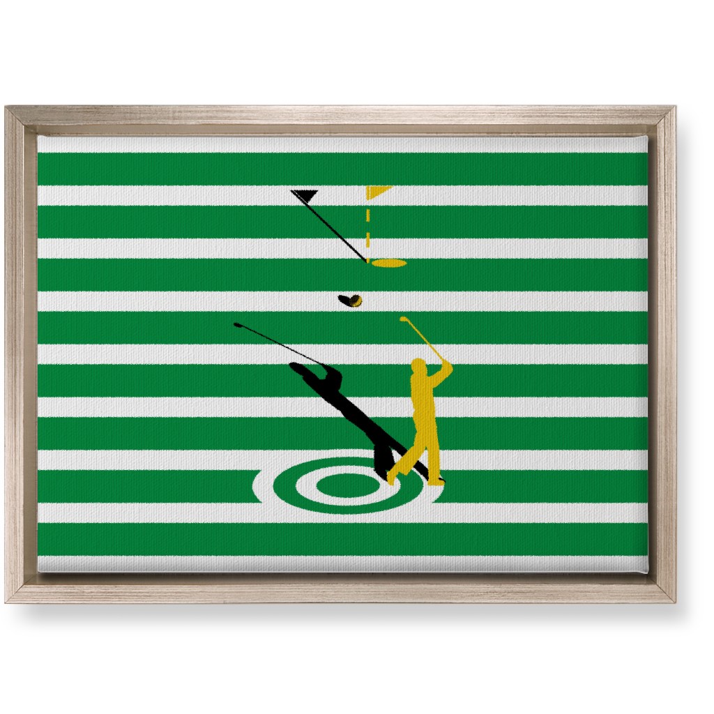 Golf Golden Shot - Green Wall Art, Metallic, Single piece, Canvas, 10x14, Green, Classic Green