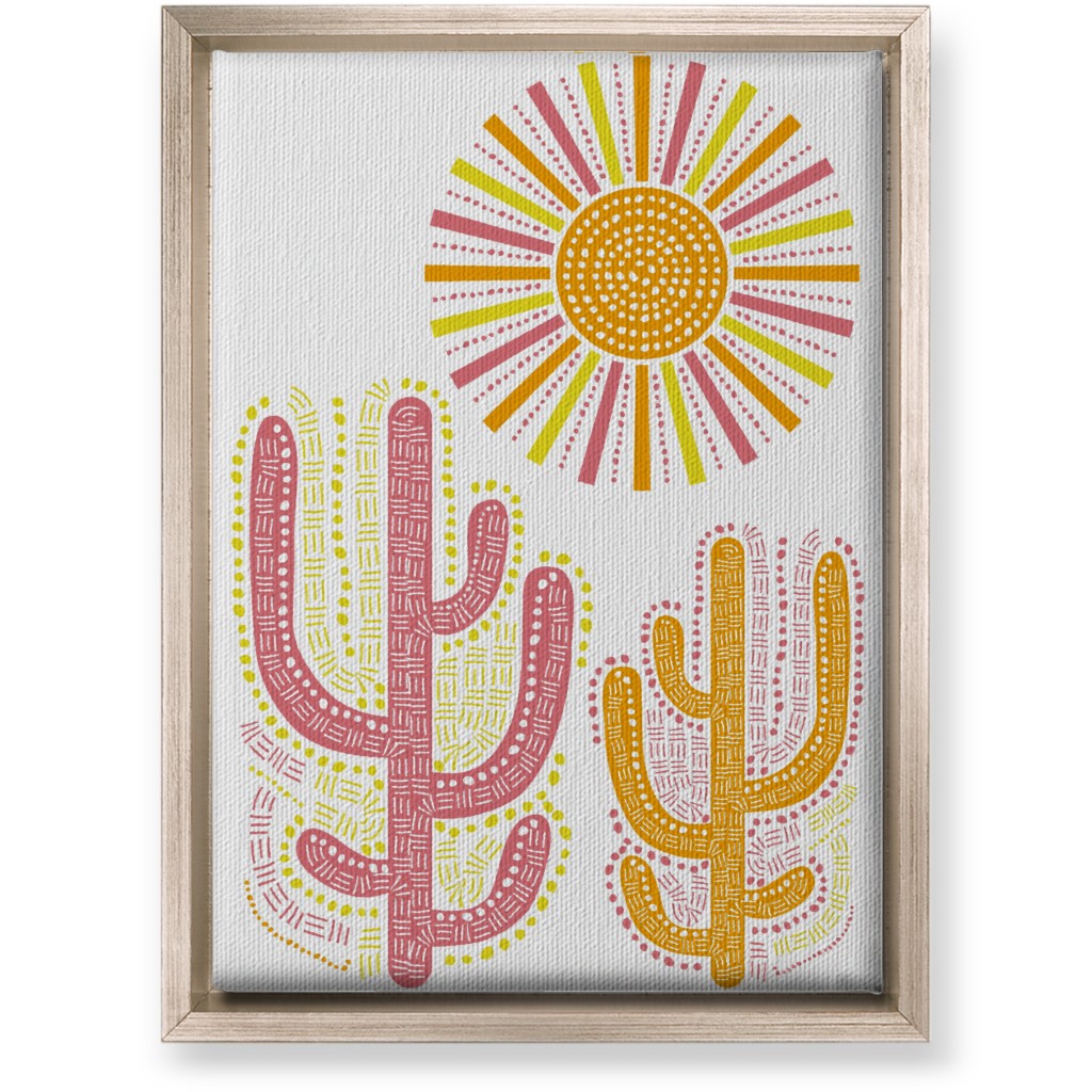 Boho Cactus and Sunny Summer - Warm Wall Art, Metallic, Single piece, Canvas, 10x14, Multicolor