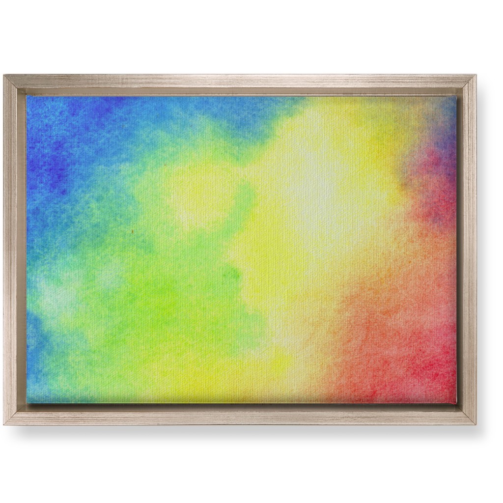 Rainbow Watercolor Clouds - Multi Wall Art, Metallic, Single piece, Canvas, 10x14, Multicolor