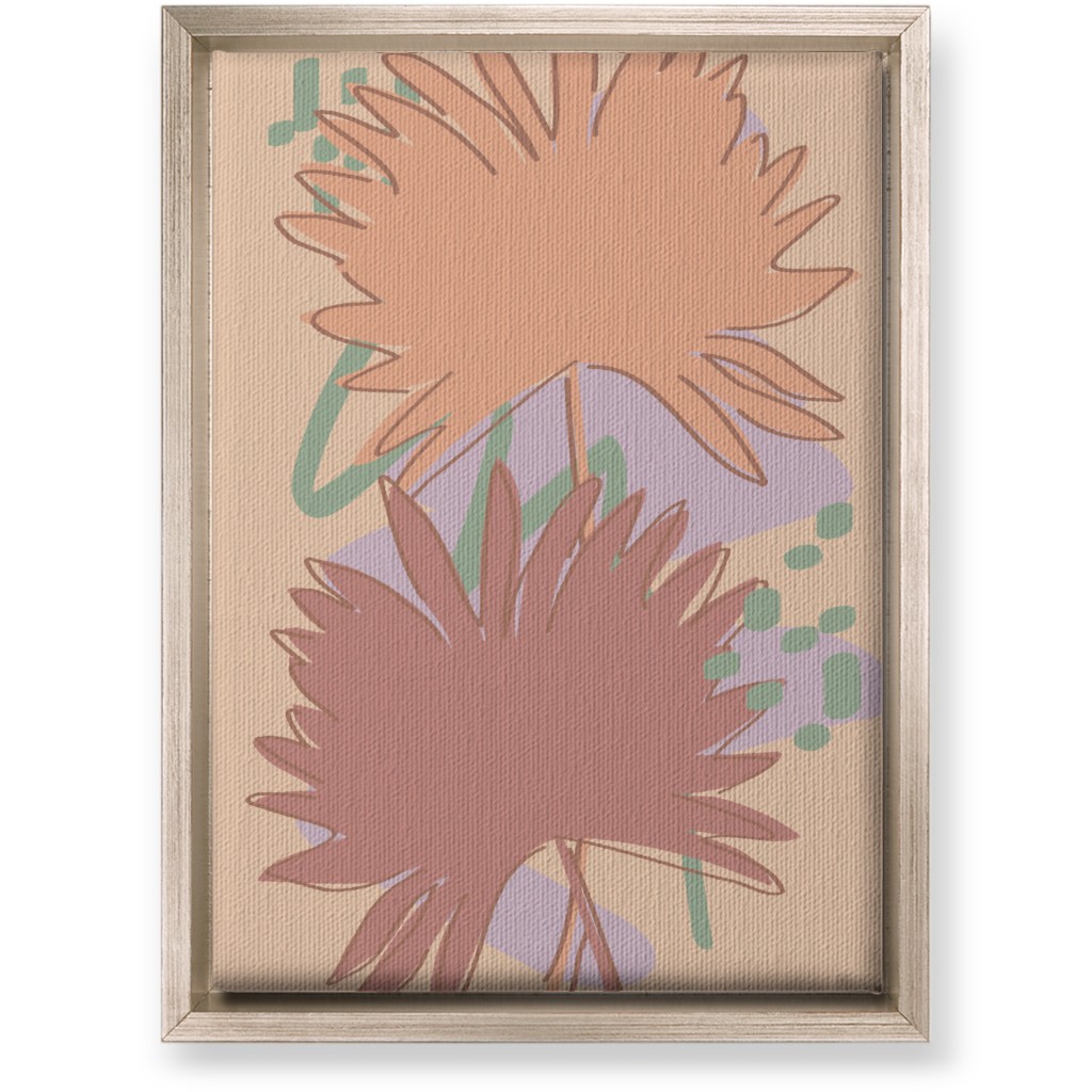 Modern Sabal Palm - Pink Wall Art, Metallic, Single piece, Canvas, 10x14, Orange, Orange
