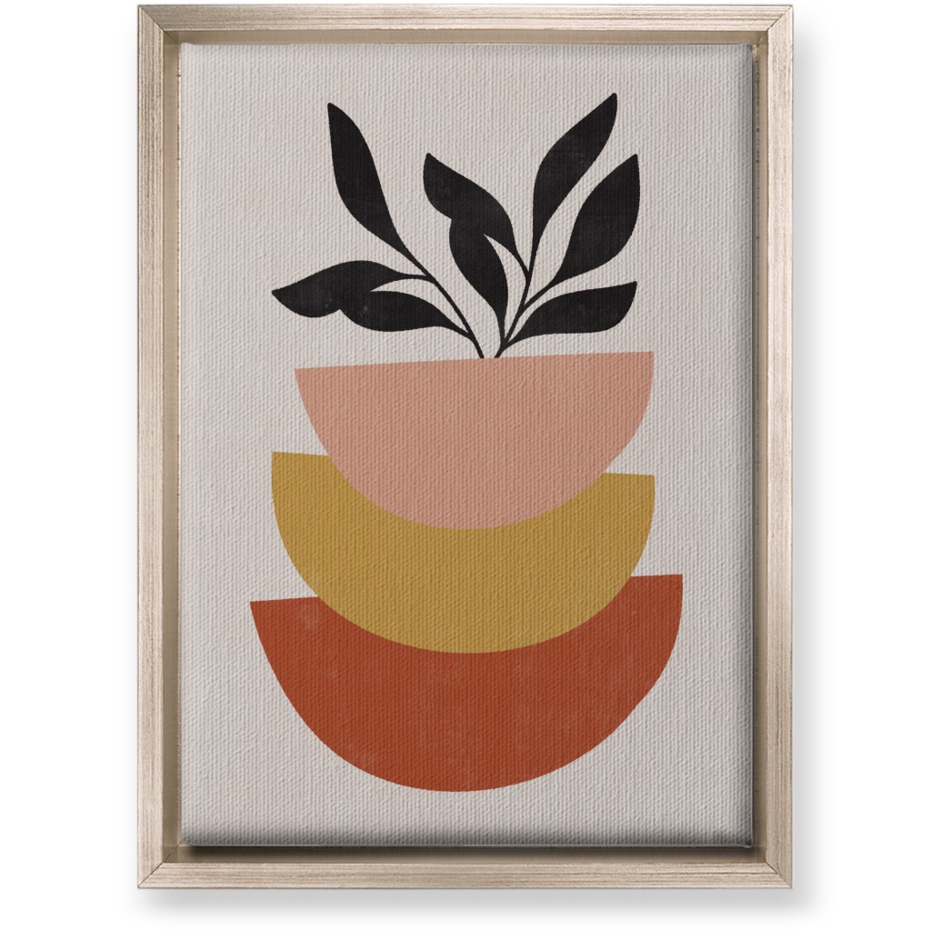 Earthen Plants - Terracotta Wall Art, Metallic, Single piece, Canvas, 10x14, Orange, Orange