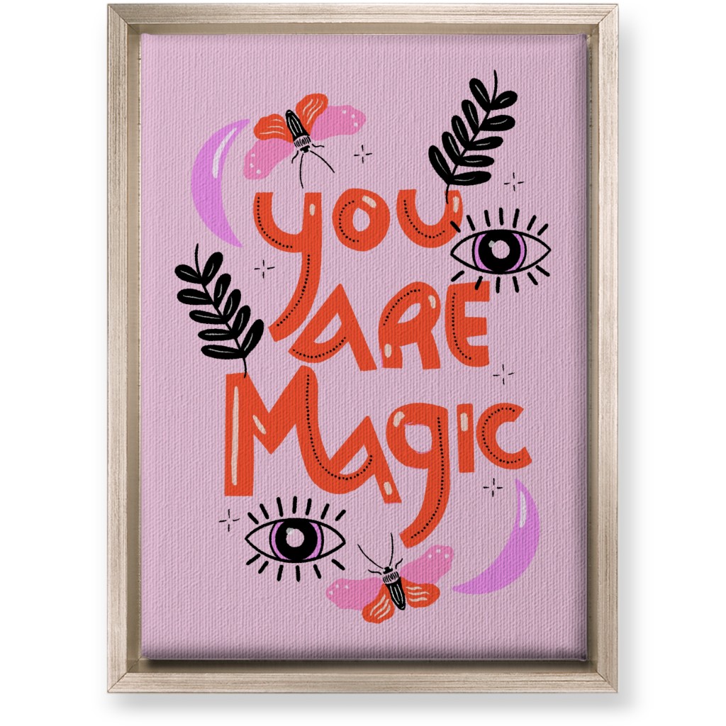 You Are Magin - Red and Pink Wall Art, Metallic, Single piece, Canvas, 10x14, Pink, Bright Pink