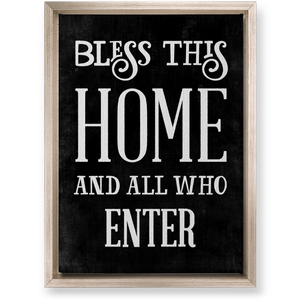 Bless This Home Wall Art, Metallic, Single piece, Canvas, 10x14, Black