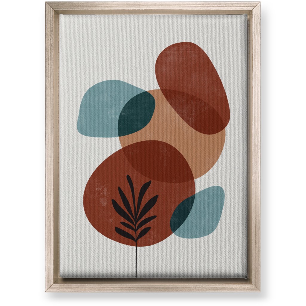 Abstract Leaf Orb - Terracotta and Ivory Wall Art, Metallic, Single piece, Canvas, 10x14, Brown, Brown