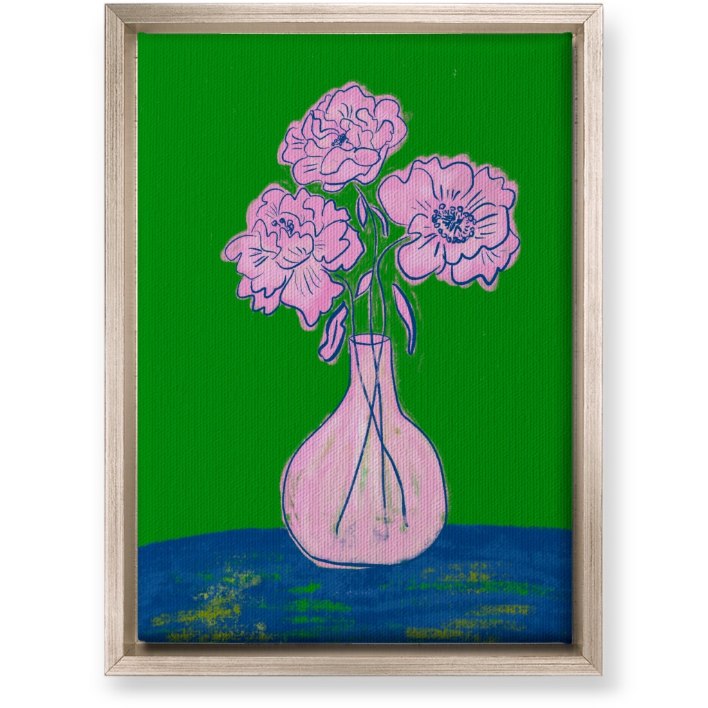 Party Florals - Multi Wall Art, Metallic, Single piece, Canvas, 10x14, Green, Classic Green