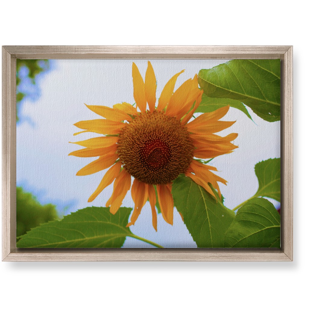 Sunny Sunflower - Yellow Wall Art, Metallic, Single piece, Canvas, 10x14, Yellow, Classic Yellow