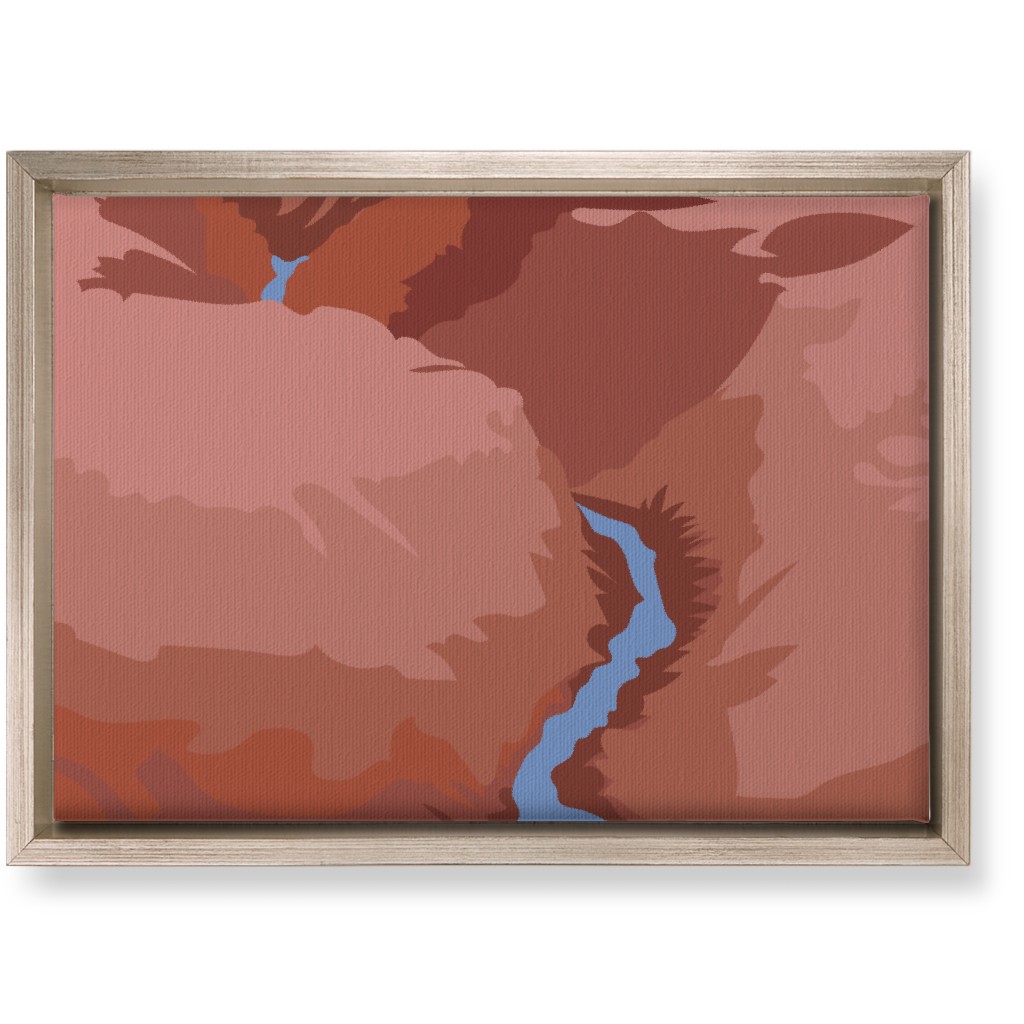 Winding Canyon River - Terracotta Wall Art, Metallic, Single piece, Canvas, 10x14, Brown