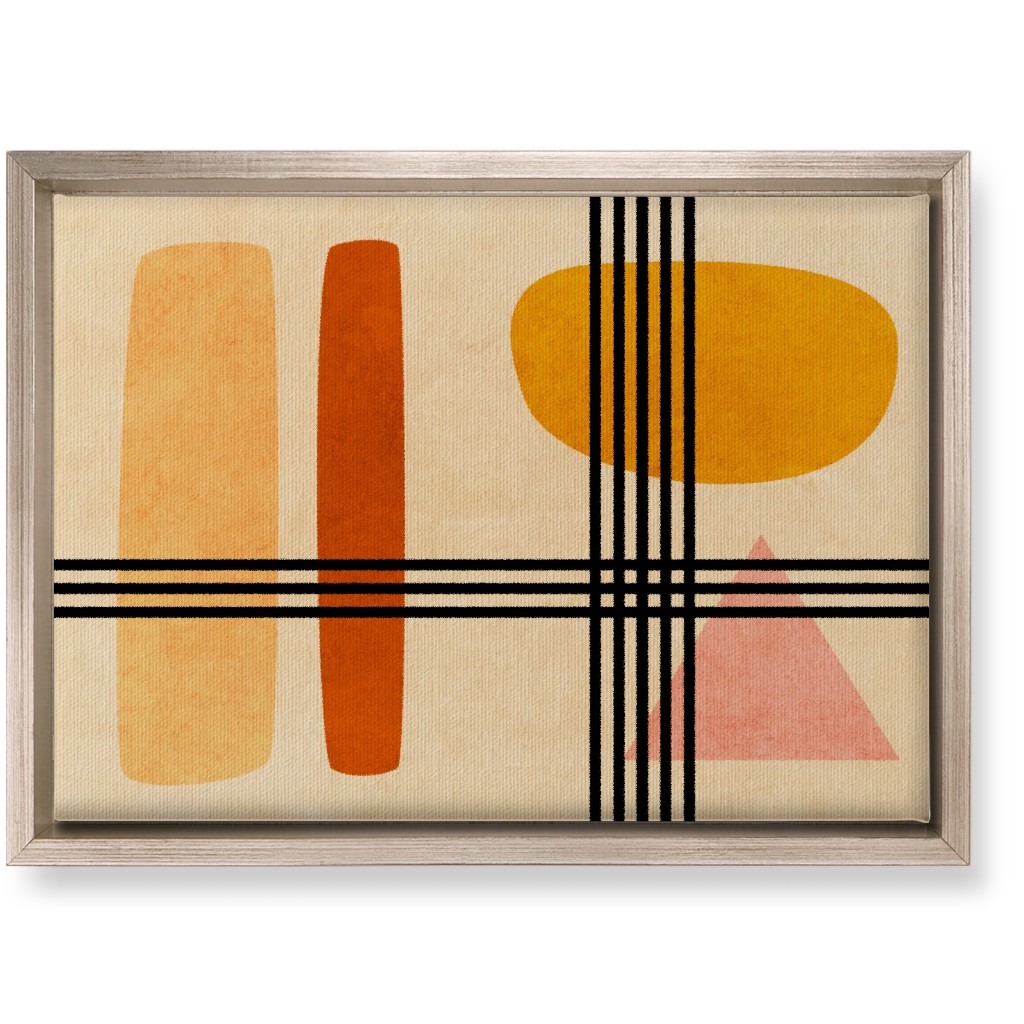 Criss-Cross Abstract Wall Art, Metallic, Single piece, Canvas, 10x14, Orange