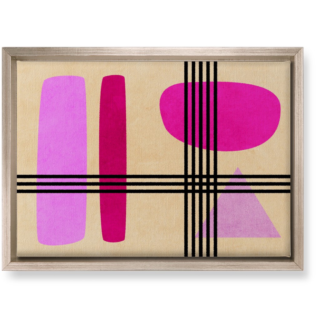 Criss-Cross Abstract Wall Art, Metallic, Single piece, Canvas, 10x14, Pink