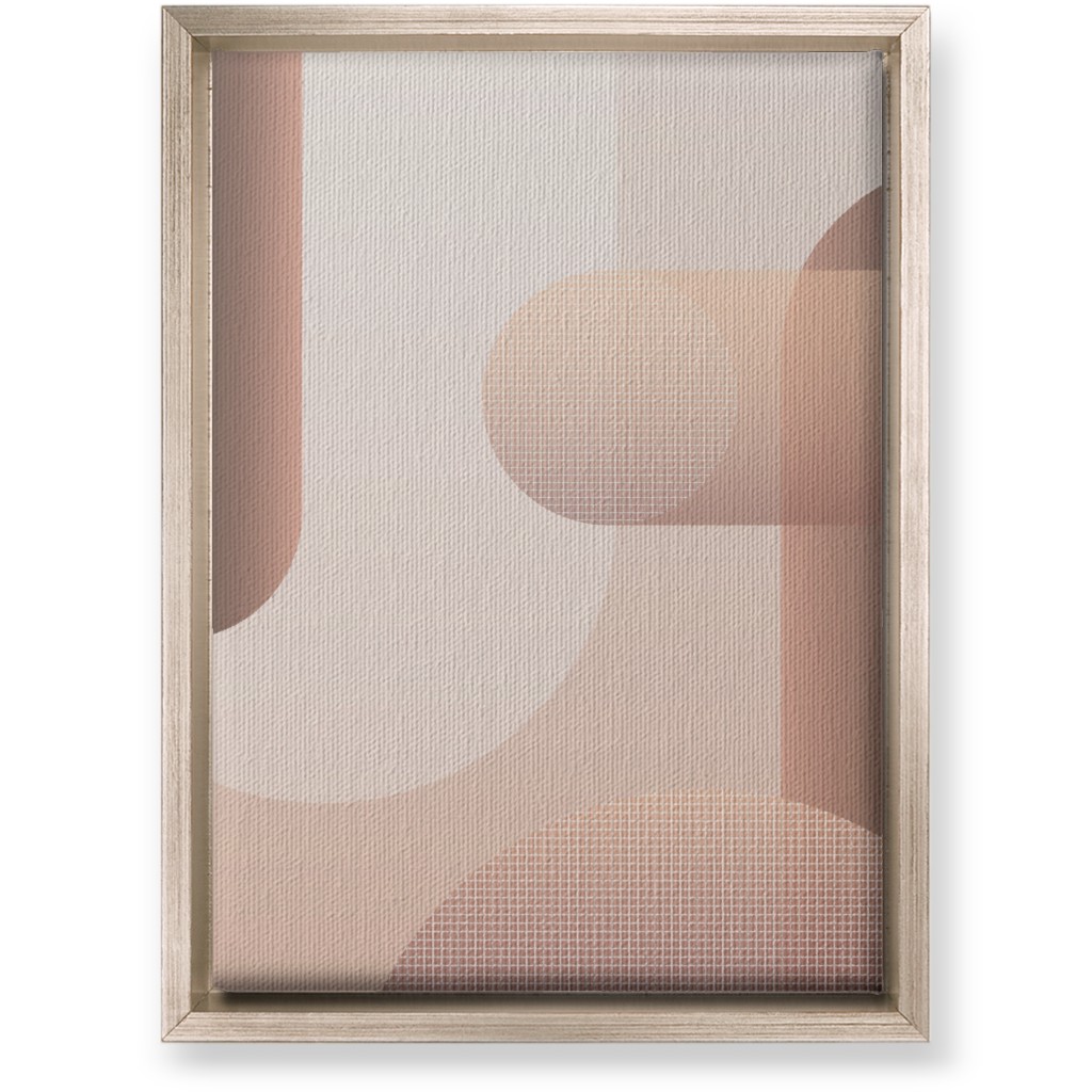 Geometric Curves - Neutral Wall Art, Metallic, Single piece, Canvas, 10x14, Pink