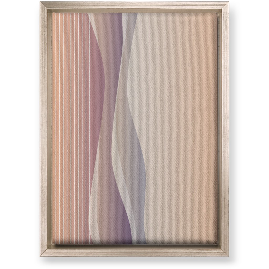 Curves Abstract - Neutral Wall Art, Metallic, Single piece, Canvas, 10x14, Pink, Bright Pink