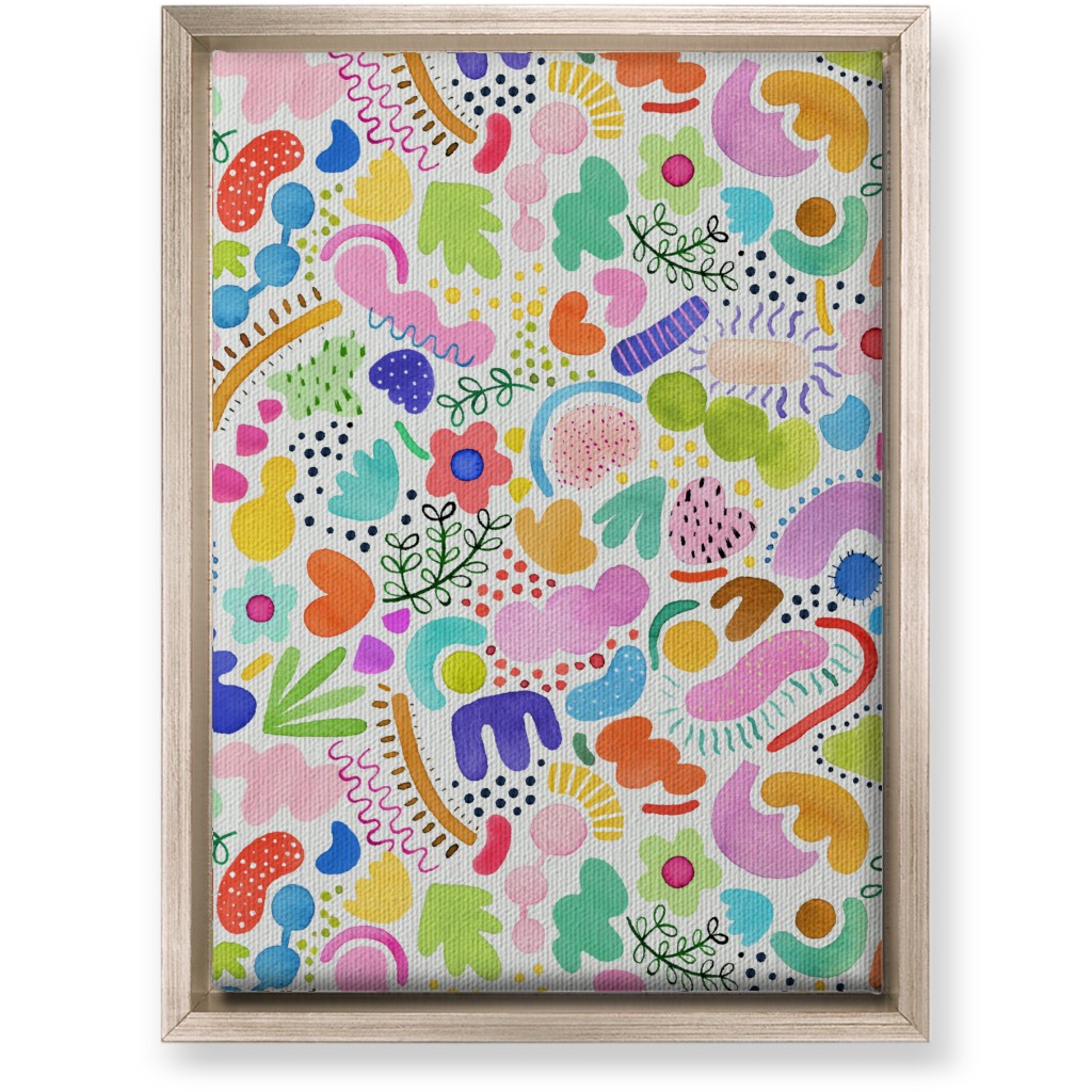 Playful Abstract Shapes - Bold Wall Art, Metallic, Single piece, Canvas, 10x14, Multicolor