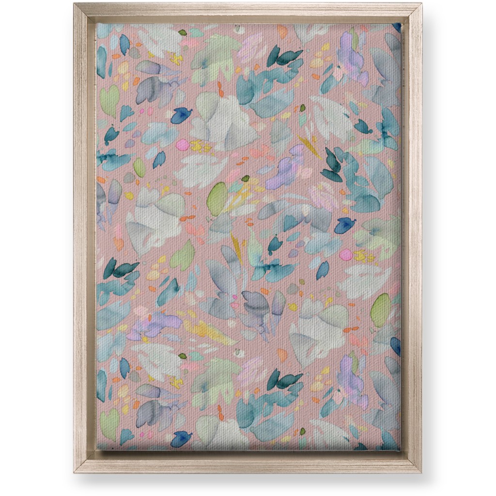 Abstract Petal Flowering Wall Art, Metallic, Single piece, Canvas, 10x14, Pink