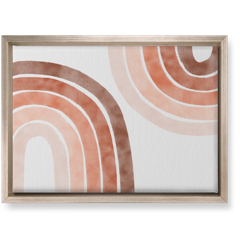 Boho Rainbows - Warm Neutral Wall Art, Metallic, Single piece, Canvas, 10x14, Pink, Bright Pink
