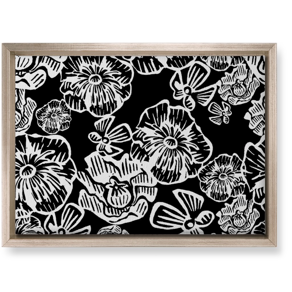 Poppy Arty Wall Art, Metallic, Single piece, Canvas, 10x14, Black, Black