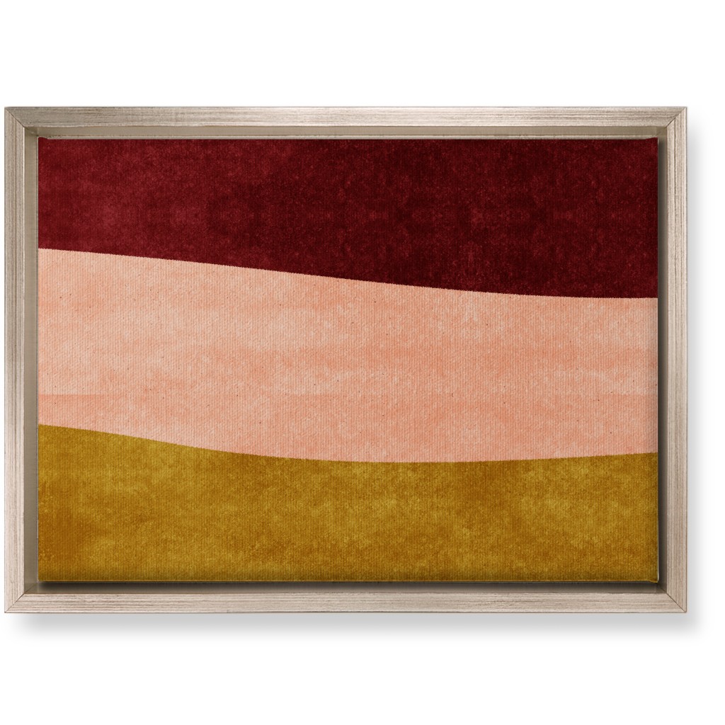 Undulate Horizontal - Warm Wall Art, Metallic, Single piece, Canvas, 10x14, Pink