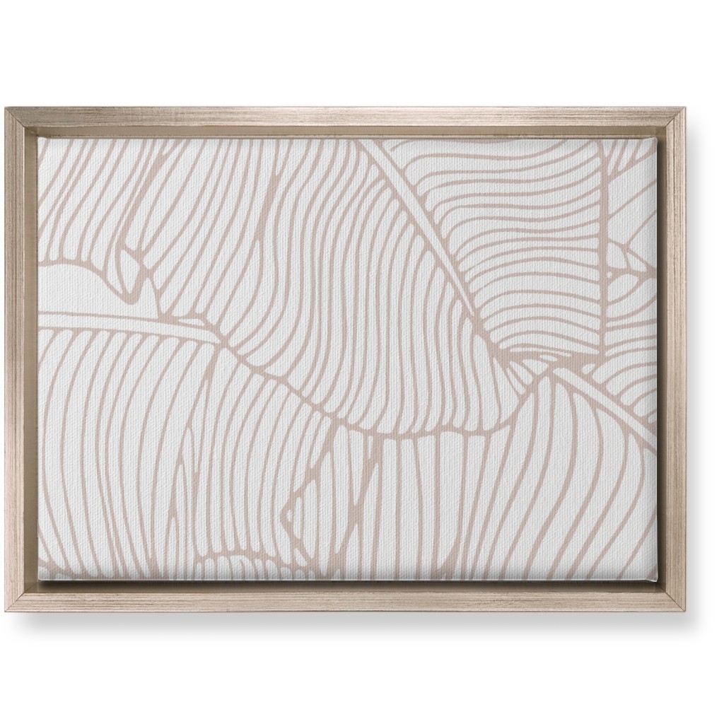 Banana Leaf - Blush Wall Art, Metallic, Single piece, Canvas, 10x14, Beige