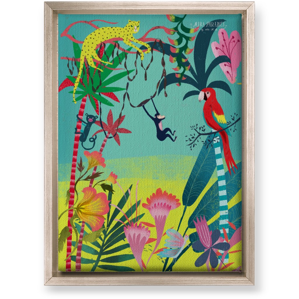 Jungle Animals & Botanical - Multi Wall Art, Metallic, Single piece, Canvas, 10x14, Multicolor