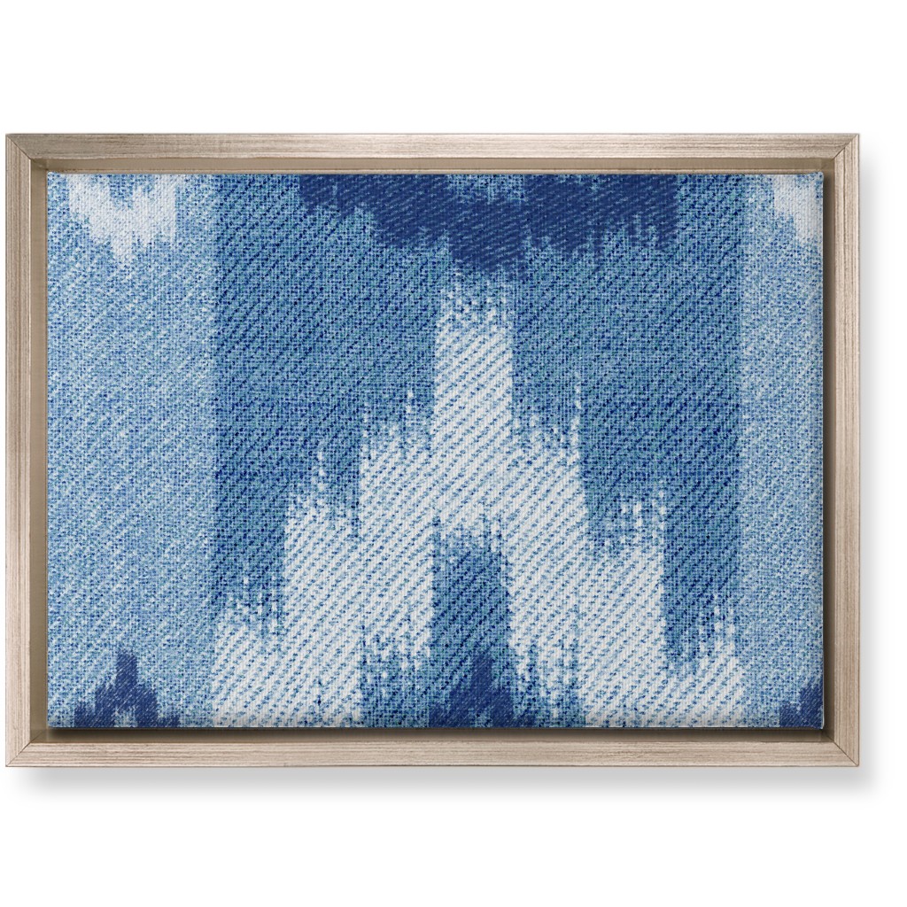 Blue Ikat Wall Art, Metallic, Single piece, Canvas, 10x14, Blue, True Blue