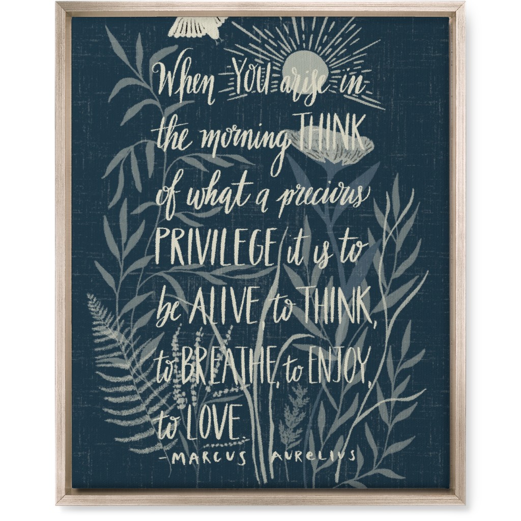 Precious Morning Wall Art, Metallic, Single piece, Canvas, 16x20, Blue, Seaweed