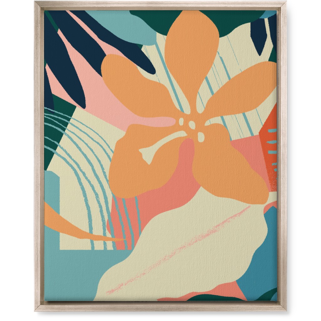 Abstract Magnolia - Multi Wall Art, Metallic, Single piece, Canvas, 16x20, Multicolor