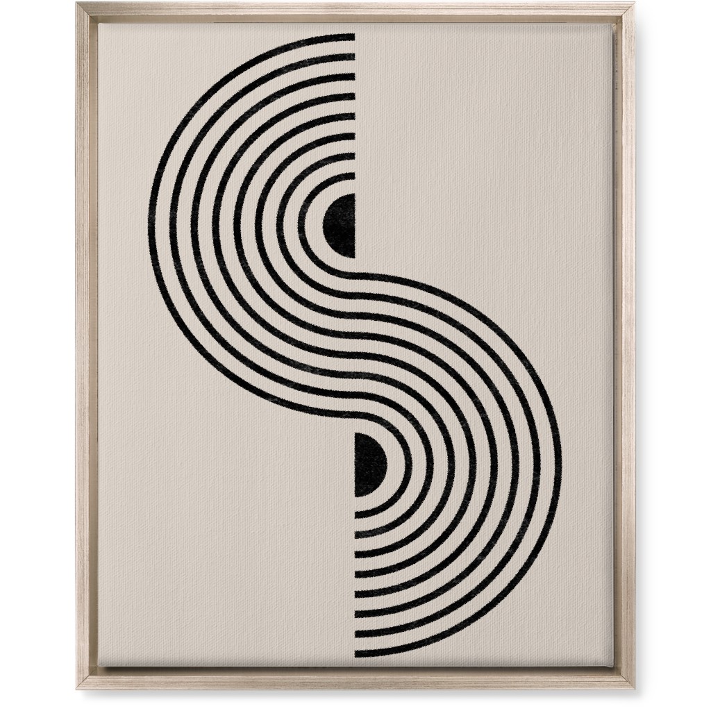Minimal Geometric Lines - Neutral Wall Art, Metallic, Single piece, Canvas, 16x20, Beige