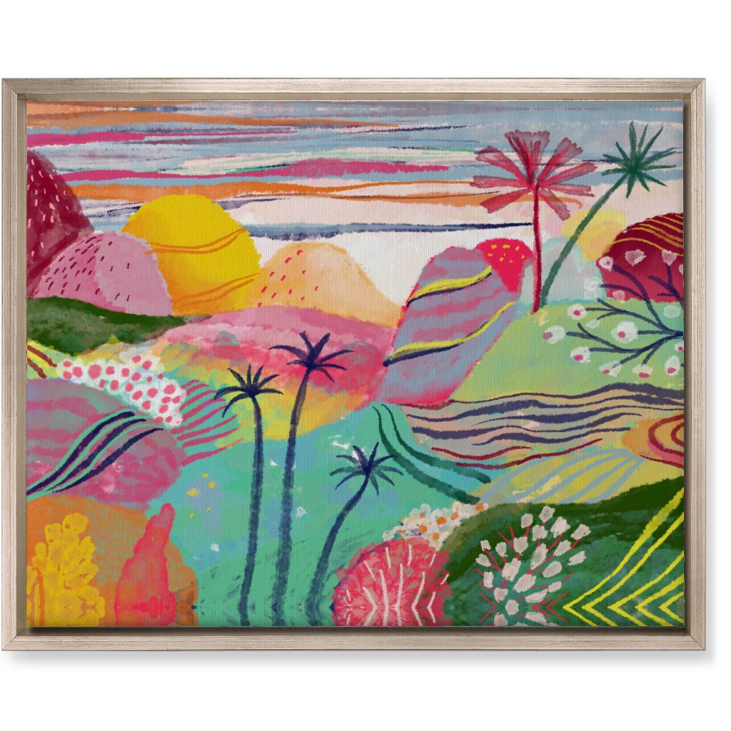 Abstract Dreamy Hills - Vibrant Wall Art, Metallic, Single piece, Canvas, 16x20, Multicolor