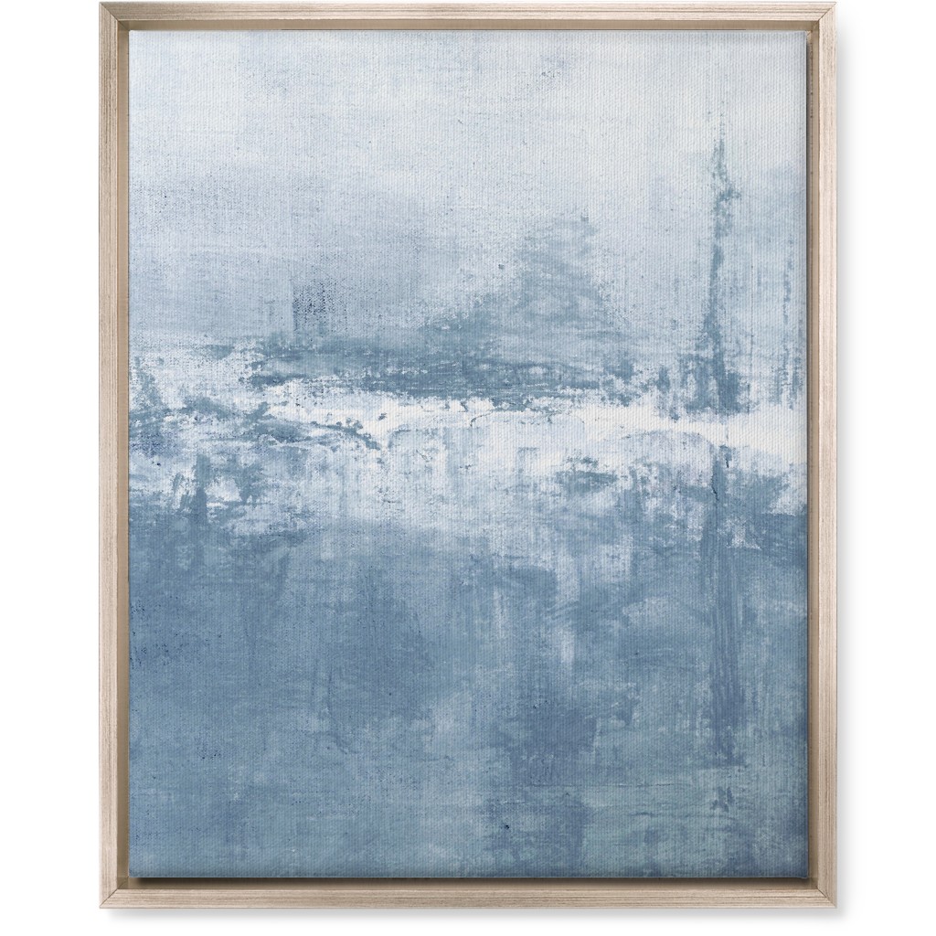 Right Tranquil Diptych - Blue Wall Art, Metallic, Single piece, Canvas, 16x20, Blue, True Blue