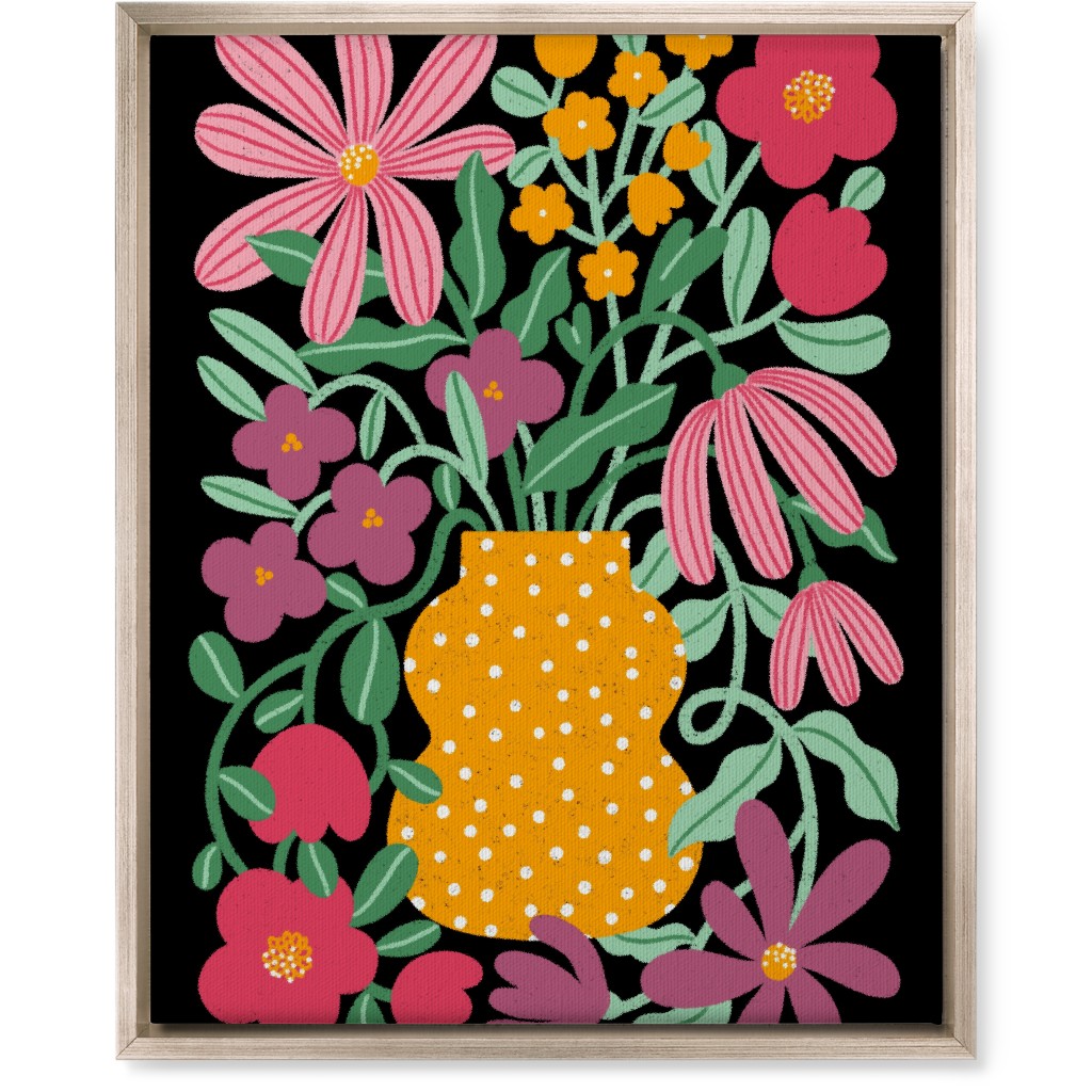 Earth Tones Bouquet Wall Art, Metallic, Single piece, Canvas, 16x20, Multicolor, Faded Rose