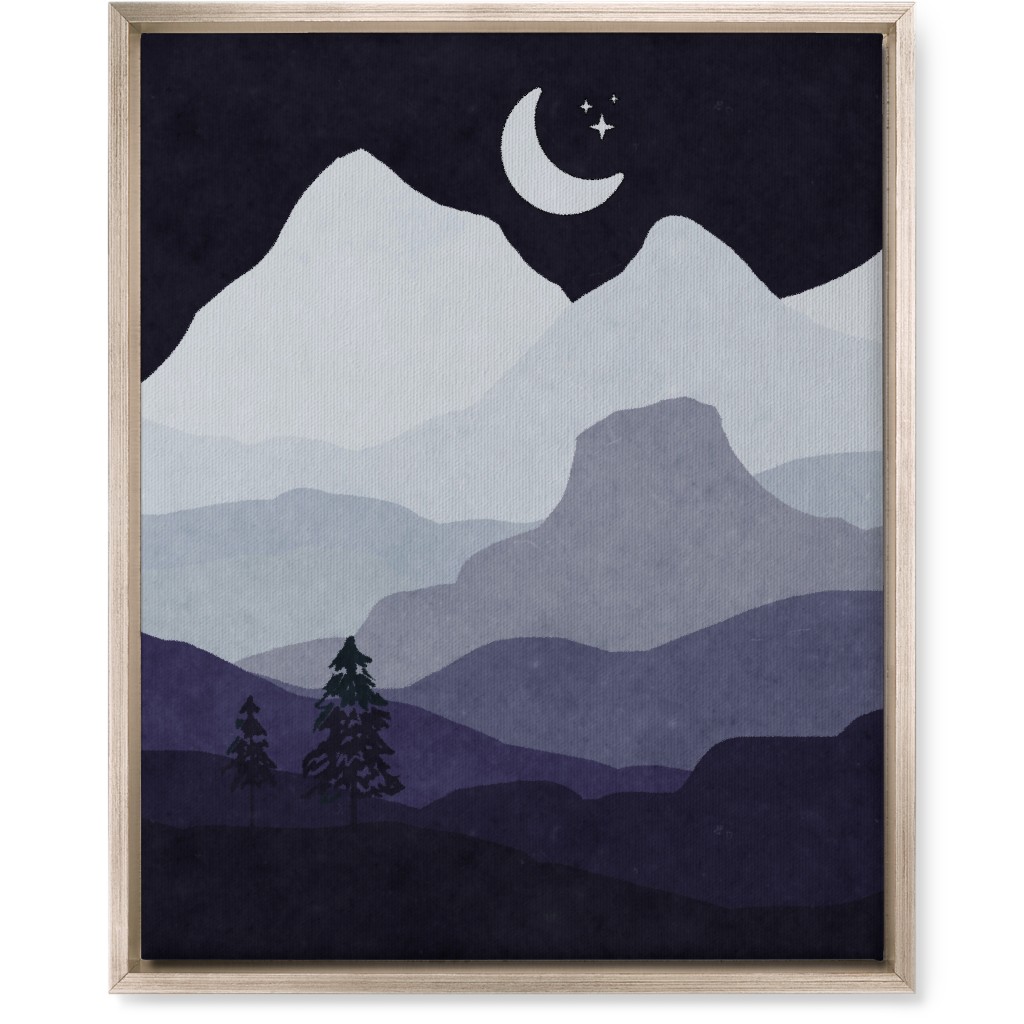 Mountain View Wall Art, Metallic, Single piece, Canvas, 16x20, Purple