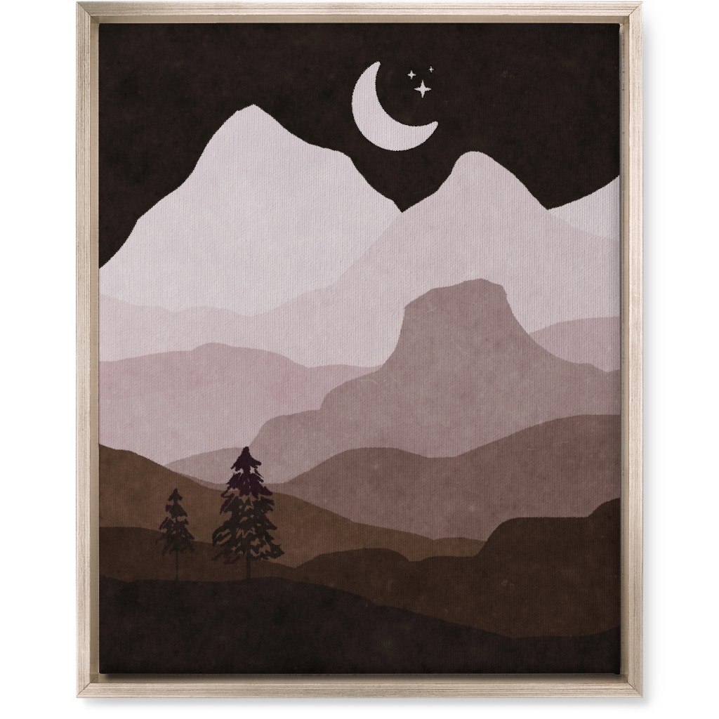 Mountain View Wall Art, Metallic, Single piece, Canvas, 16x20, Brown
