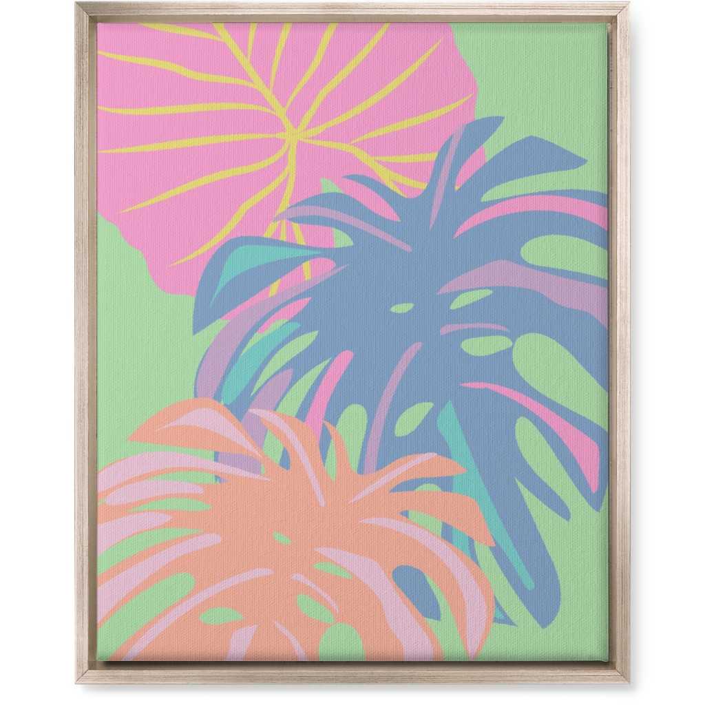 Bold Tropical Leaves - Multi Wall Art, Metallic, Single piece, Canvas, 16x20, Multicolor