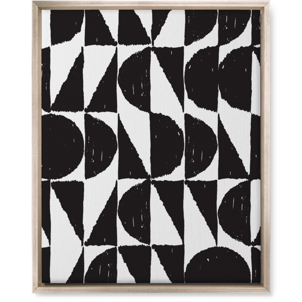 Mod Shapes Wall Art, Metallic, Single piece, Canvas, 16x20, Black