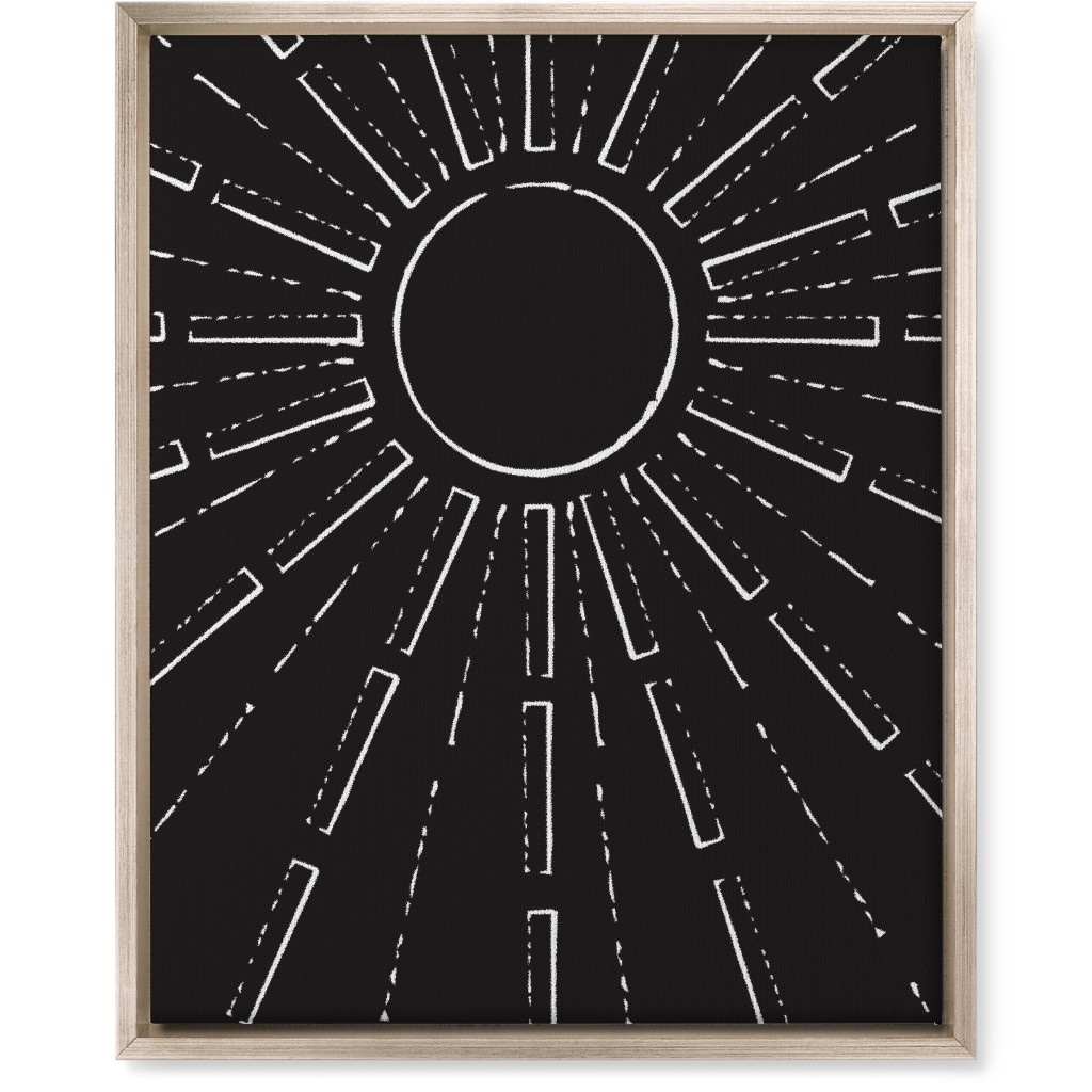Midcentury Burst Wall Art, Metallic, Single piece, Canvas, 16x20, Black, Charcoal