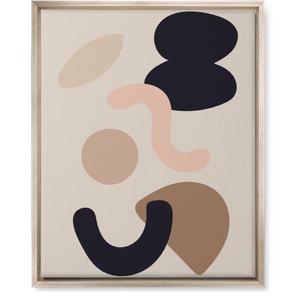 Abstract Collage - Neutral Wall Art, Metallic, Single piece, Canvas, 16x20, Beige