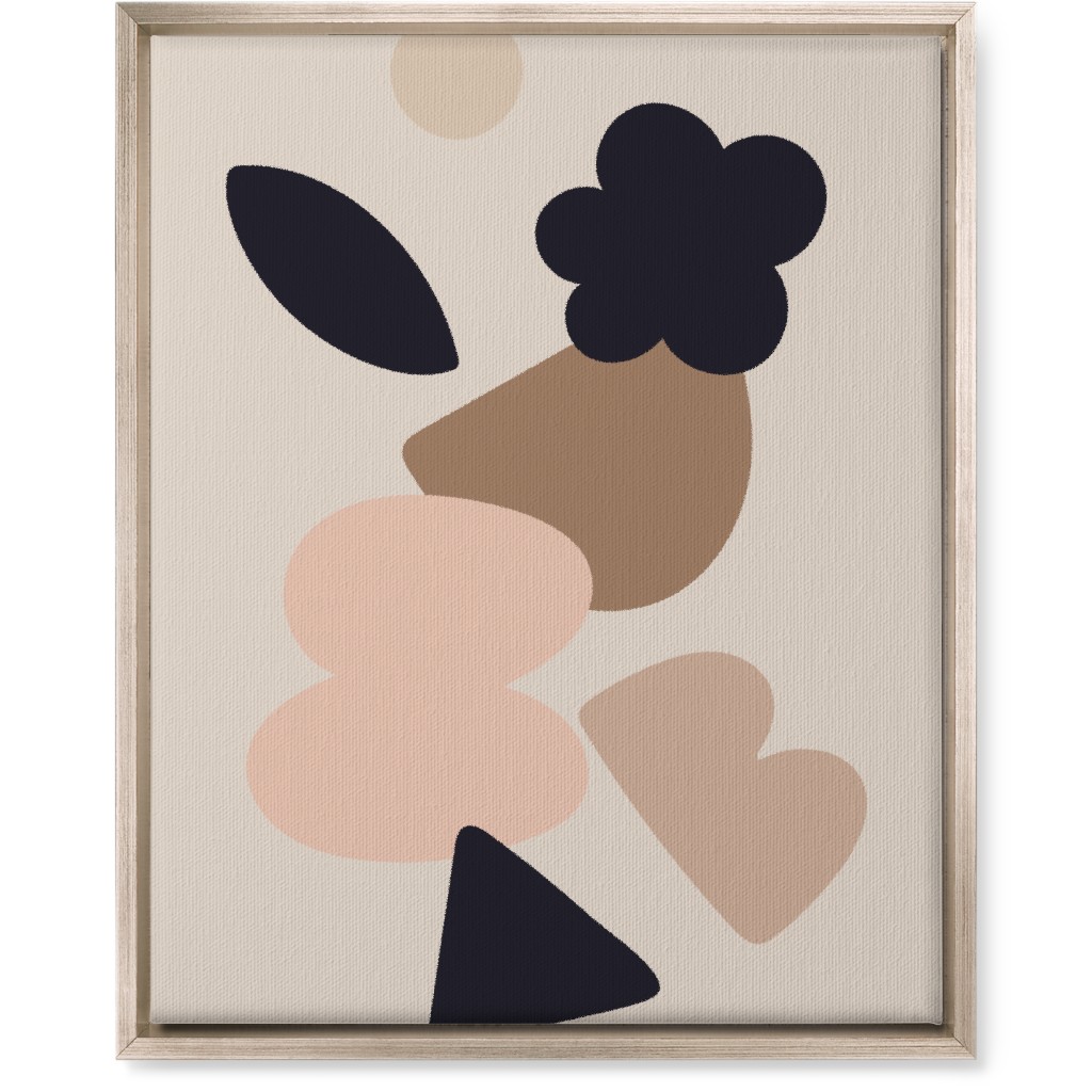 Collage Abstract - Neutral Wall Art, Metallic, Single piece, Canvas, 16x20, Beige